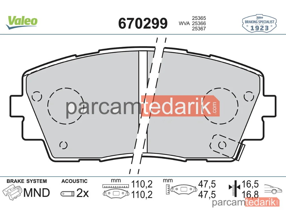 670299 | Fren Balatası — Kia Picanto II